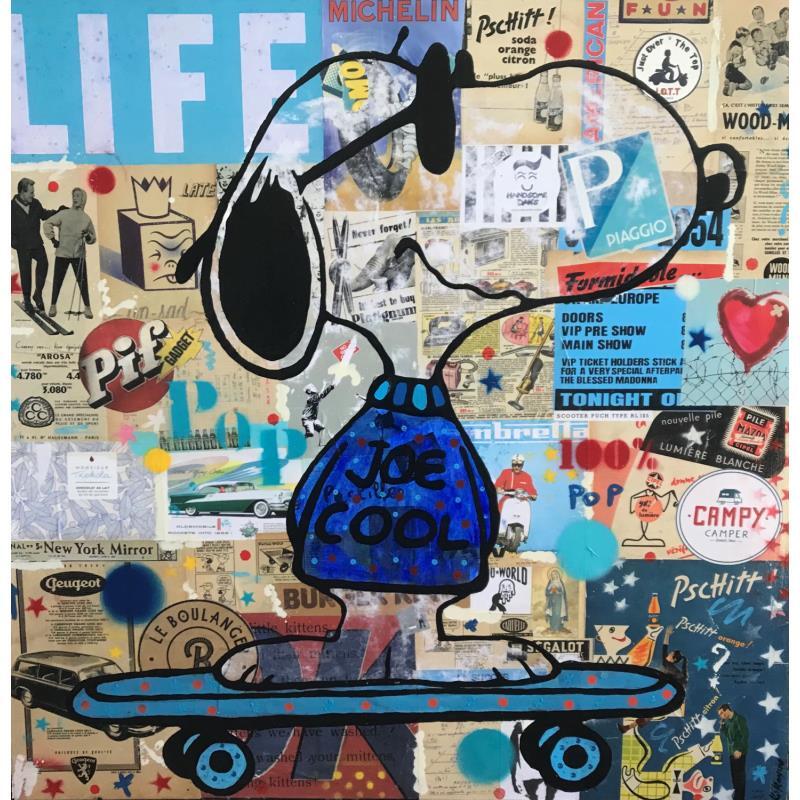 Painting Snoopy skate vintage by Kikayou | Painting Pop art Acrylic, Gluing, Graffiti Pop icons