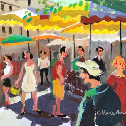 Painting Le marché by Doucedame Christine | Painting Figurative Acrylic Life style, Pop icons