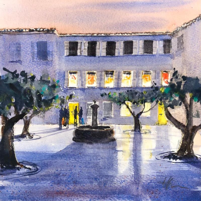 Painting Place Paul Comte, Toulon by Jones Henry | Painting Figurative Watercolor