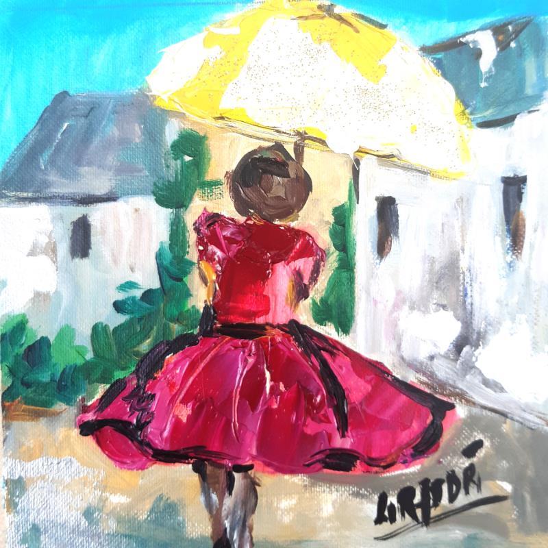 Painting LA PLUIE by Laura Rose | Painting Figurative Life style Oil