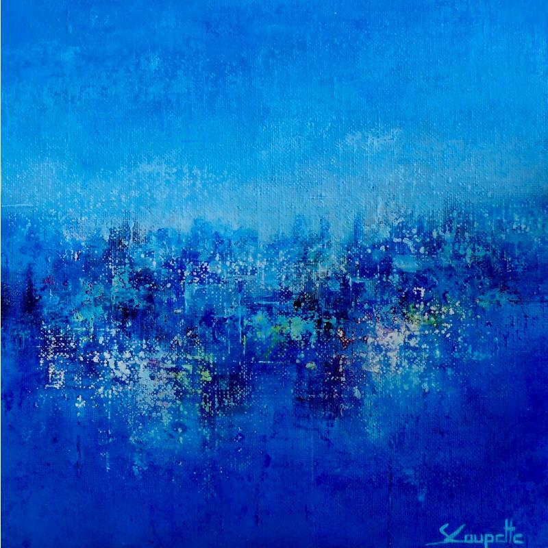 Painting Azure Cityscape by Coupette Steffi | Painting Figurative Urban Acrylic