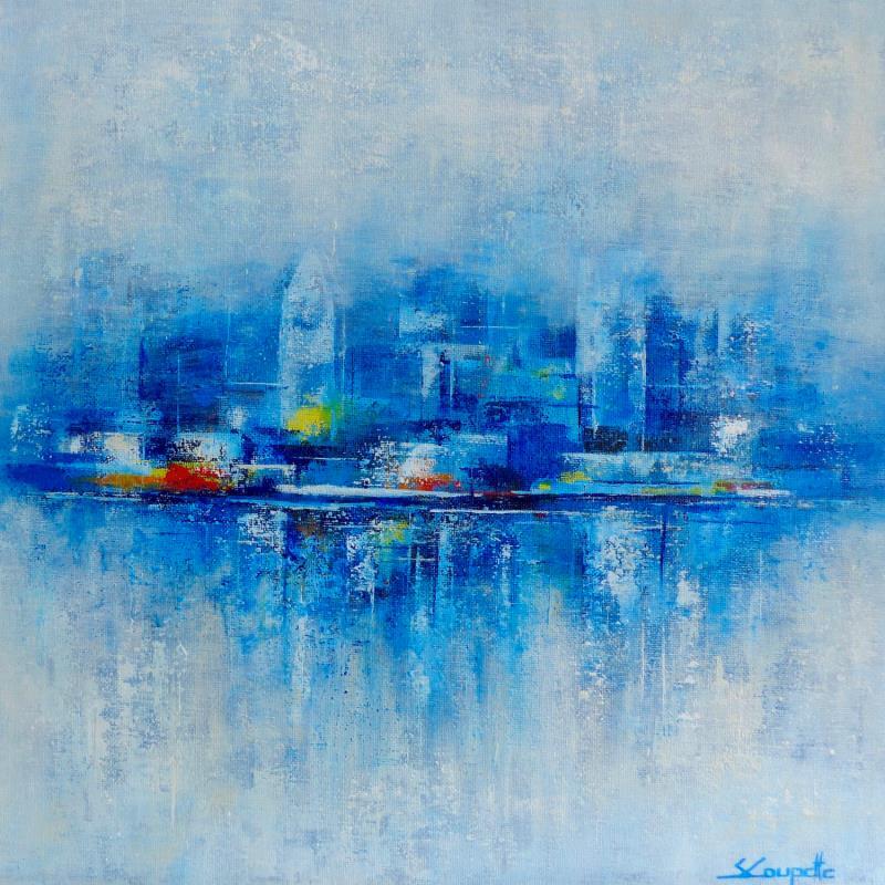 Painting Azure Skyline by Coupette Steffi | Painting Figurative Acrylic Urban