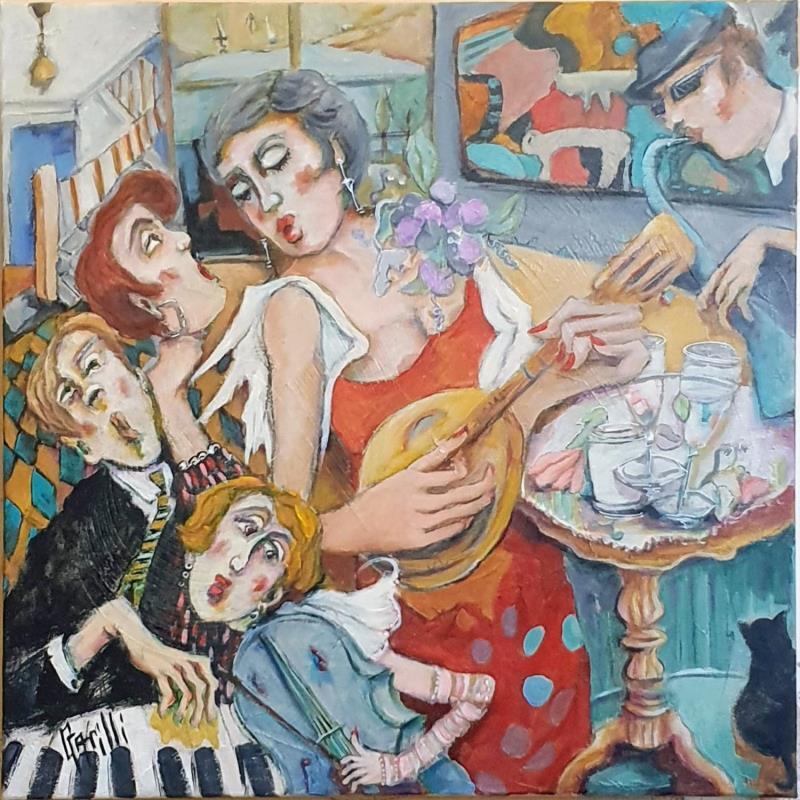 Painting Chuchotteries folkloriques  by Garilli Nicole | Painting Figurative Life style Acrylic