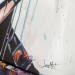 Painting Bat Girl by Caizergues Noël  | Painting Pop-art Portrait Pop icons Acrylic Gluing Paper