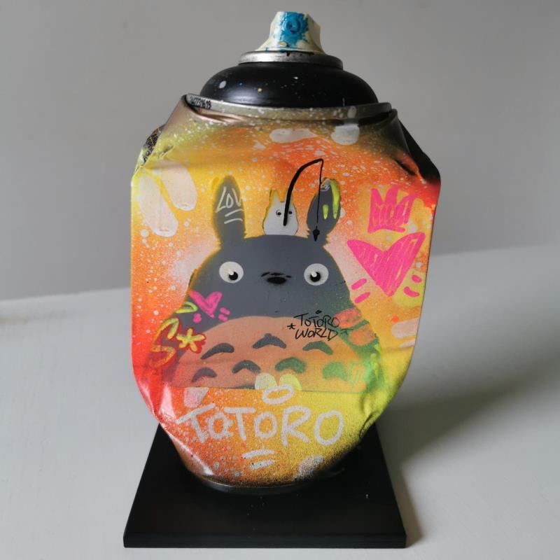 Sculpture Totoro Fishing par Kedarone | Sculpture Pop-art Acrylique, Graffiti Icones Pop