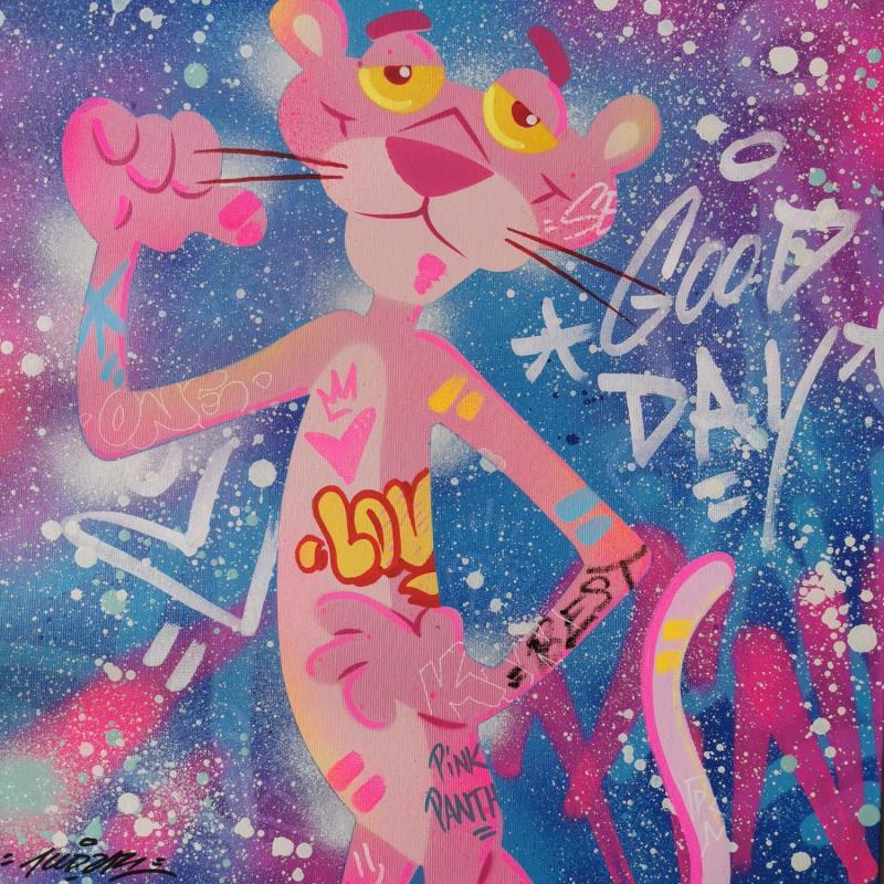 Gemälde Pink panthère  von Kedarone | Gemälde Pop-Art Pop-Ikonen Graffiti Acryl