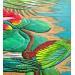 Peinture QUETZAL DU PANAMA par Geiry | Tableau Matiérisme Nature Animaux Bois Acrylique Pigments Poudre de marbre