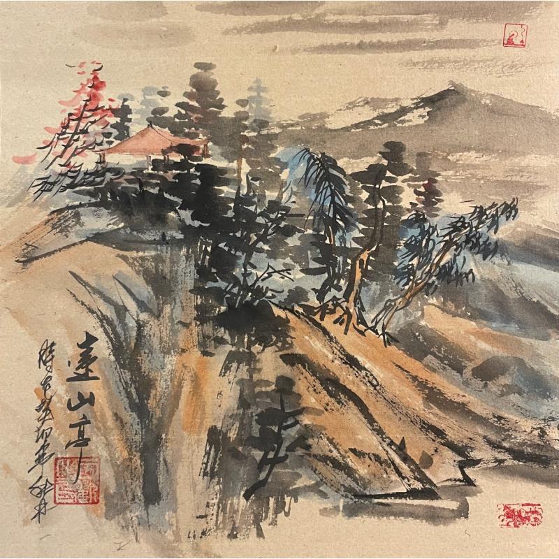 Gemälde Pavillon  von Yu Huan Huan | Gemälde Figurativ Landschaften Natur Tinte