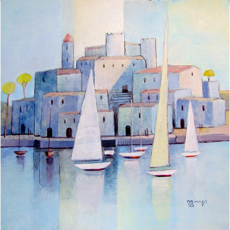 Painting AN146  LE CHÂTEAU by Burgi Roger | Painting Figurative Acrylic