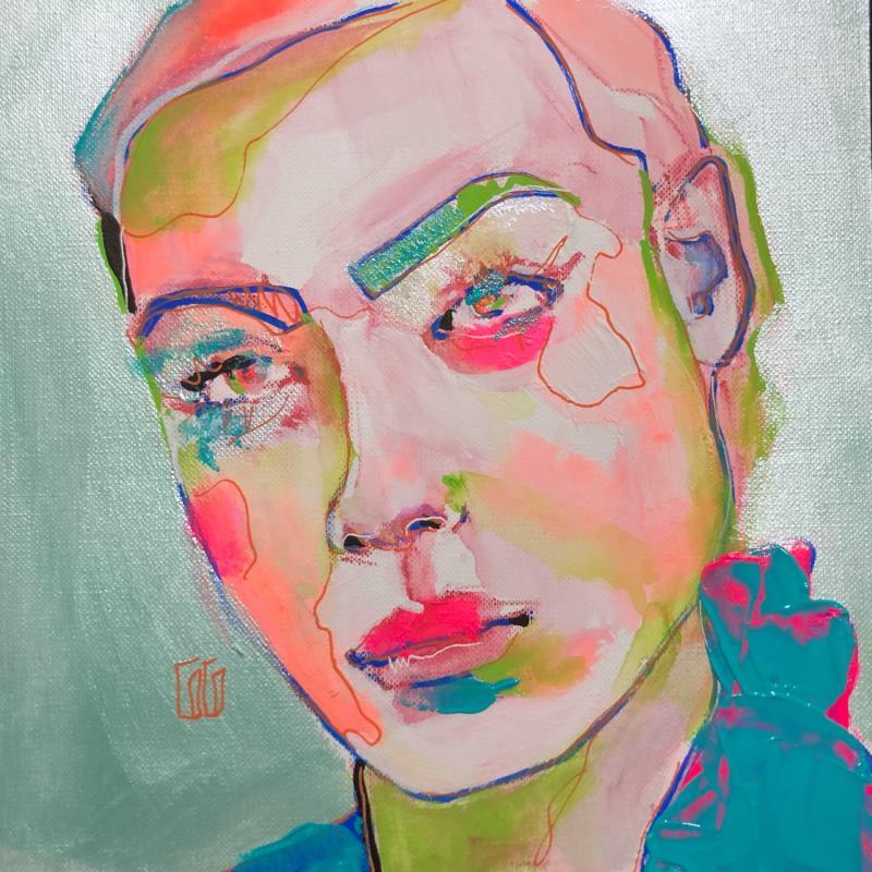 Painting Conversations Silencieuses : Lavraisemblance by Coco | Painting Figurative Acrylic Pop icons, Portrait