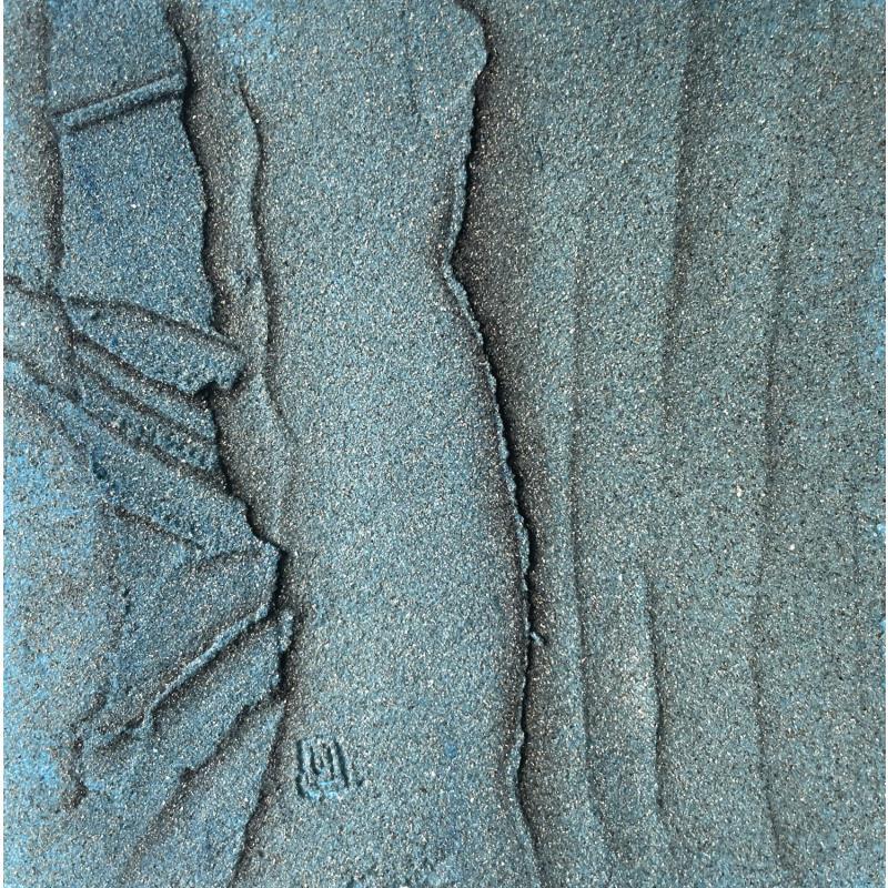 Painting Carré Grain de Sable Bleu IV by CMalou | Painting Subject matter Minimalist Cardboard Sand