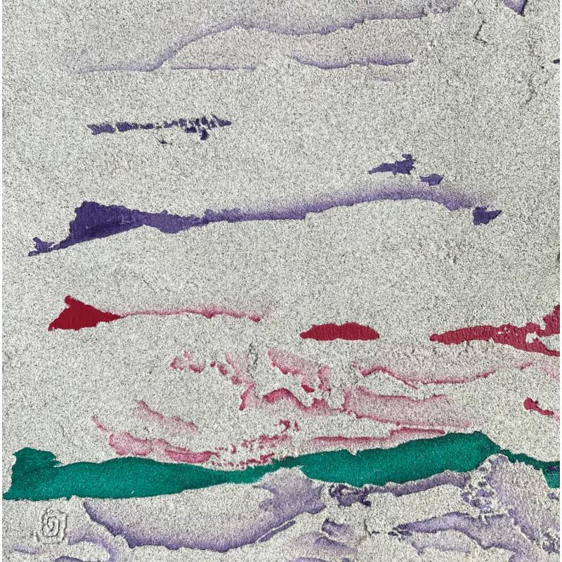 Gemälde Carré Couleur III von CMalou | Gemälde Materialismus Minimalistisch Sand