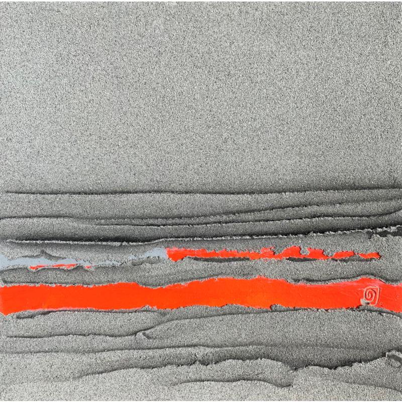 Painting Carré Orangé I by CMalou | Painting Subject matter Minimalist Sand