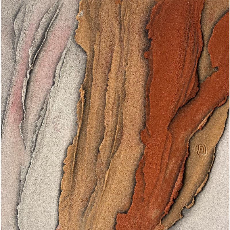 Painting Carré d'Ocre VI by Dupont Céline | Painting Subject matter Minimalist Sand