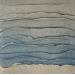 Peinture Carré Grain de Sable Bleu II par CMalou | Tableau Matiérisme Minimaliste Sable