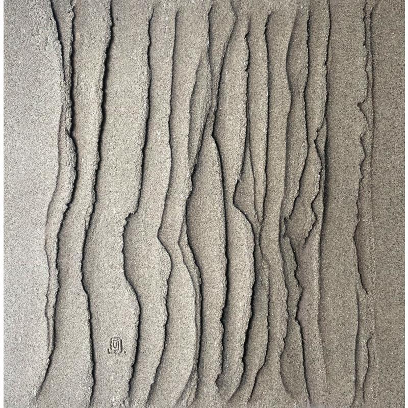 Gemälde Carré Grain de Sable IV von CMalou | Gemälde Materialismus Sand Minimalistisch