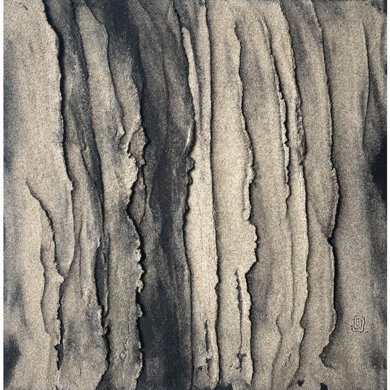 Gemälde Carré Grain de Sable V von CMalou | Gemälde Materialismus Minimalistisch Sand