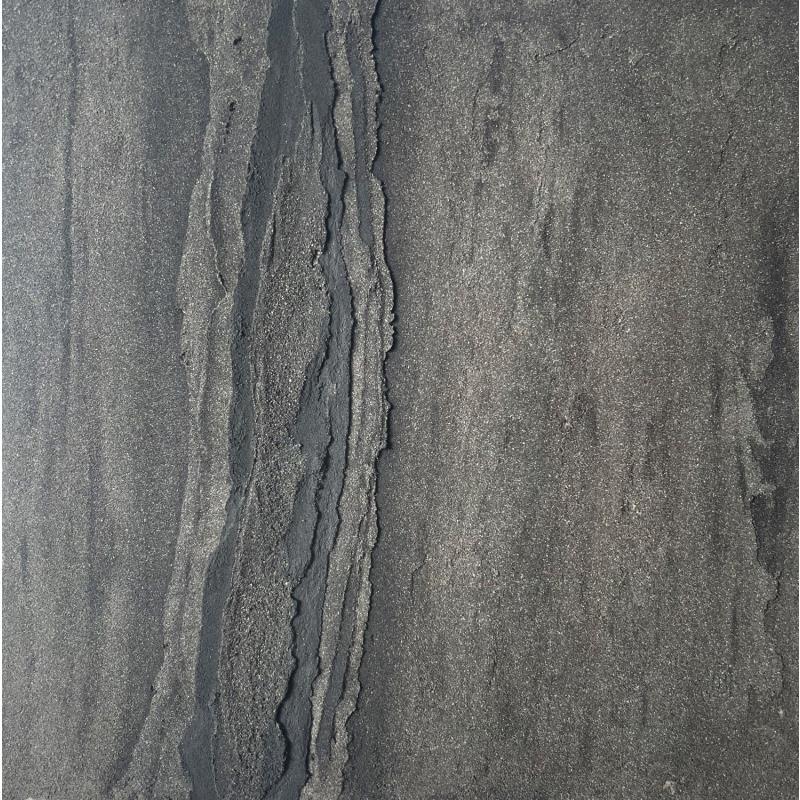 Gemälde Carré Noir von CMalou | Gemälde Materialismus Minimalistisch Sand