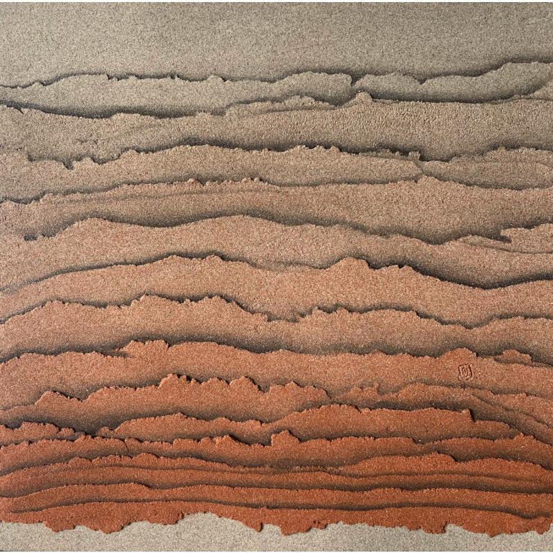 Gemälde Carré d'Ocre III von CMalou | Gemälde Materialismus Minimalistisch Sand