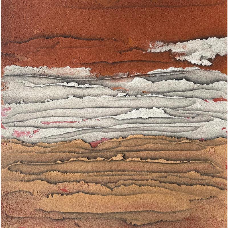 Gemälde Carré d'Ocre IV von CMalou | Gemälde Materialismus Minimalistisch Sand