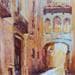 Painting Carrer bisbe by Galileo Gabriela | Painting Figurative Mixed Urban