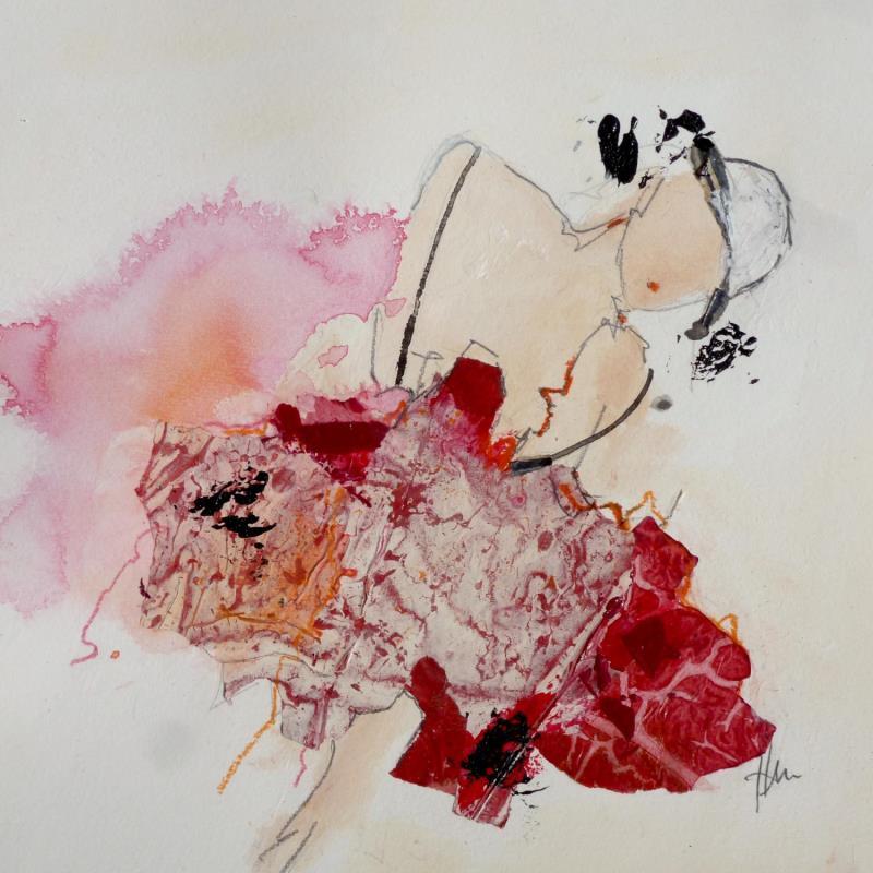 Painting Belle en Carmen by Han | Painting Figurative Acrylic, Gluing Portrait