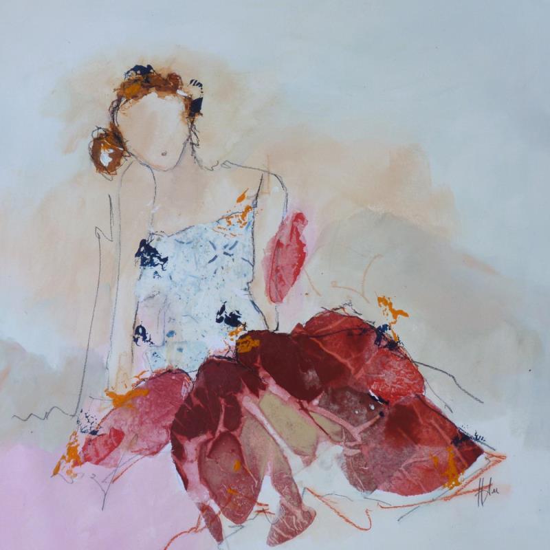 Painting Cathaleya by Han | Painting Figurative Acrylic, Gluing Portrait