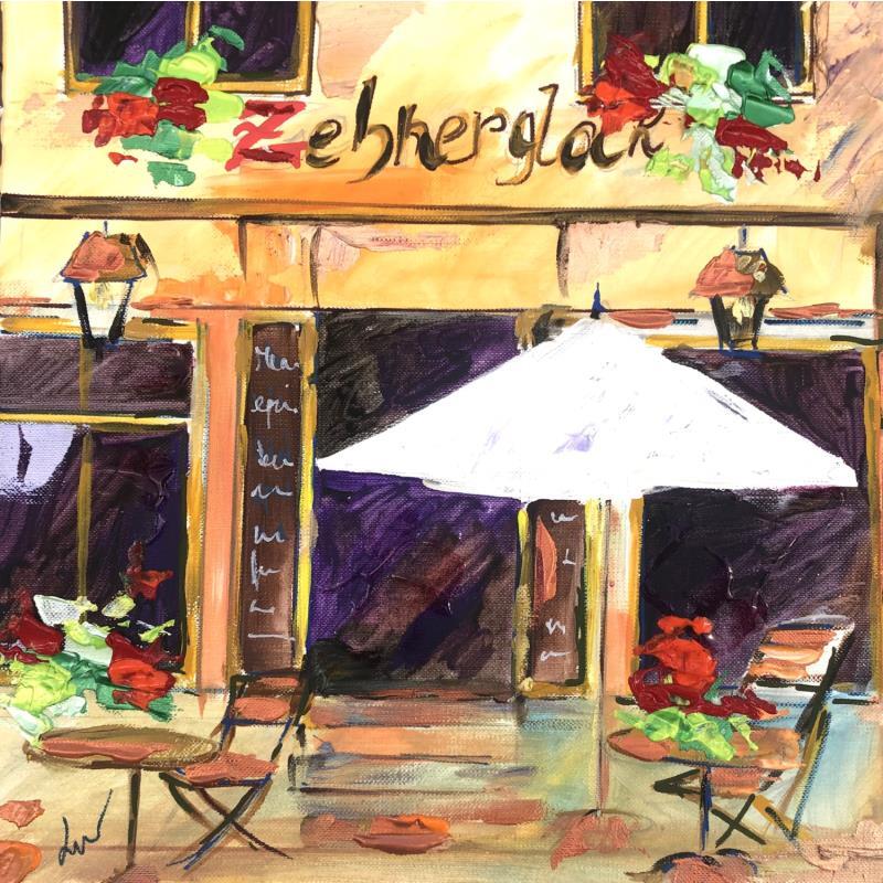 Painting F3RESTAURANT STRASBOURG 181123 by Laura Rose | Painting Figurative Landscapes Oil