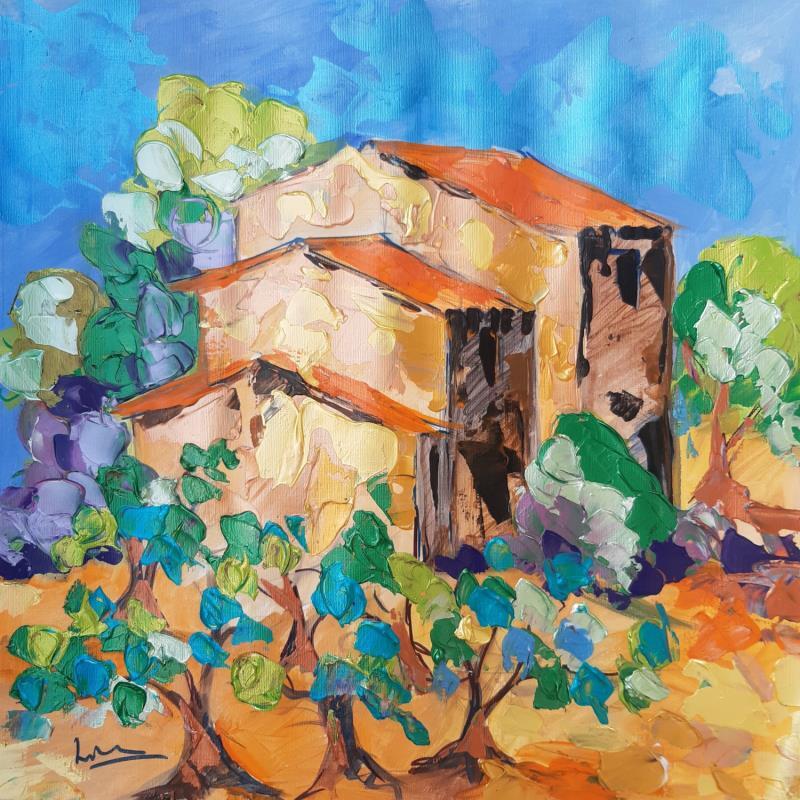 Painting F4 VIGNOBLE 181123 by Laura Rose | Painting Figurative Landscapes Oil