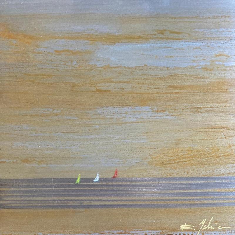 Painting Plage du Lido 2 by Mahieu Bertrand | Painting Raw art Metal Landscapes, Marine, Pop icons
