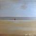 Peinture Couple plage du Lido par Mahieu Bertrand | Tableau Art Singulier Paysages Marine Métal