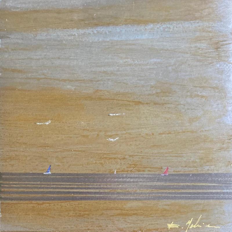 Peinture Plage du Lido 3 par Mahieu Bertrand | Tableau Art Singulier Paysages Marine Métal