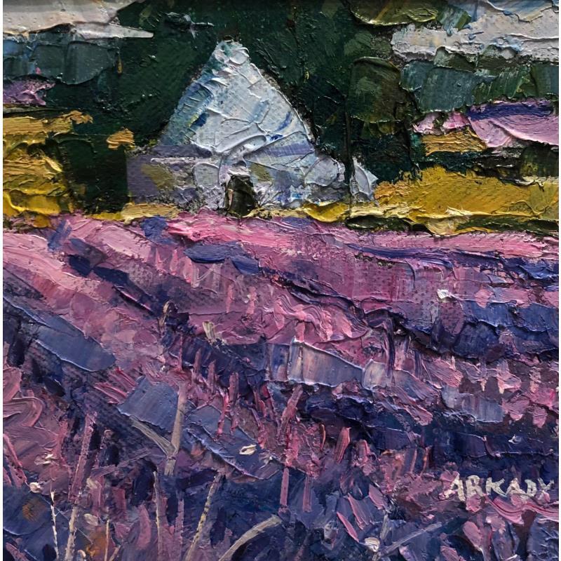 Painting Borie dans le champs de lavande by Arkady | Painting Figurative Oil Landscapes