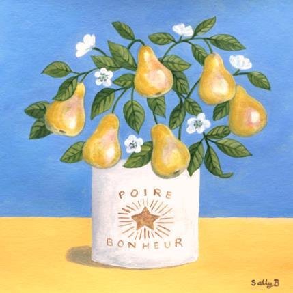 Painting Poire bonheur by Sally B | Painting Naive art Acrylic Pop icons, Still-life
