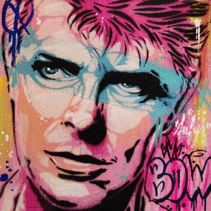 Gemälde Bowie  von Sufyr | Gemälde Street art Pop-Ikonen Graffiti Posca