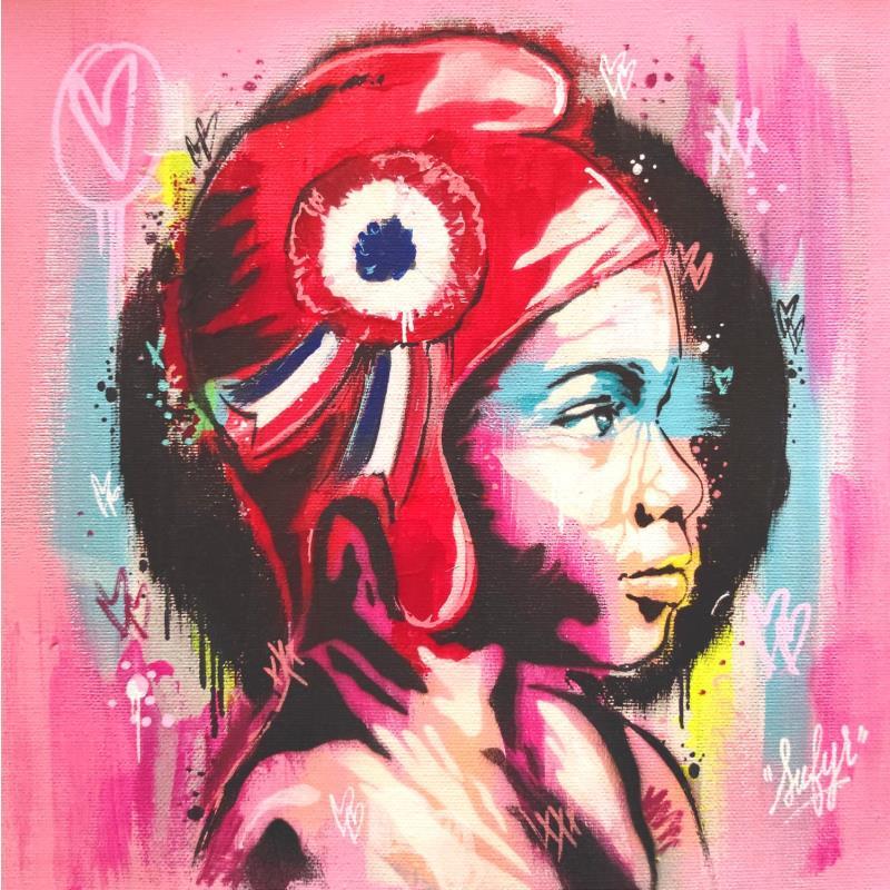 Peinture Marianne métisse par Sufyr | Tableau Street Art Graffiti, Posca Portraits
