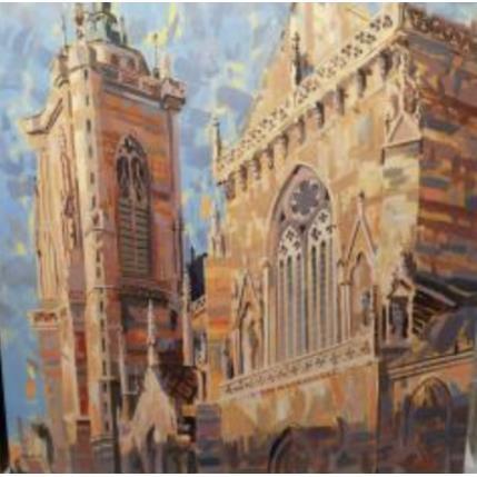 Painting COLLÉGIALE COLMAR by Heaton Rudyard | Painting Figurative Acrylic, Oil