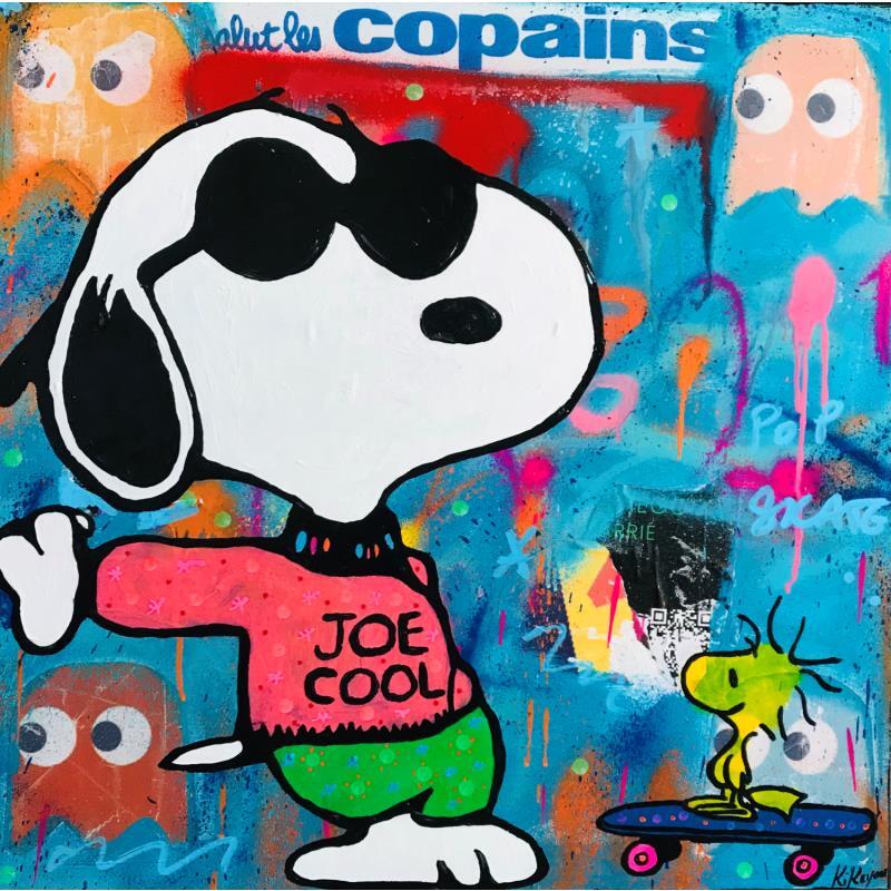 Painting Snoopy et woodstock skate by Kikayou | Painting Pop-art Acrylic, Gluing, Graffiti Pop icons