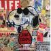Gemälde Snoopy cool vintage von Kikayou | Gemälde Pop-Art Pop-Ikonen Graffiti Acryl Collage