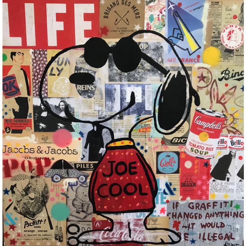 Peinture Snoopy cool vintage par Kikayou | Tableau Pop-art Acrylique, Collage, Graffiti Icones Pop