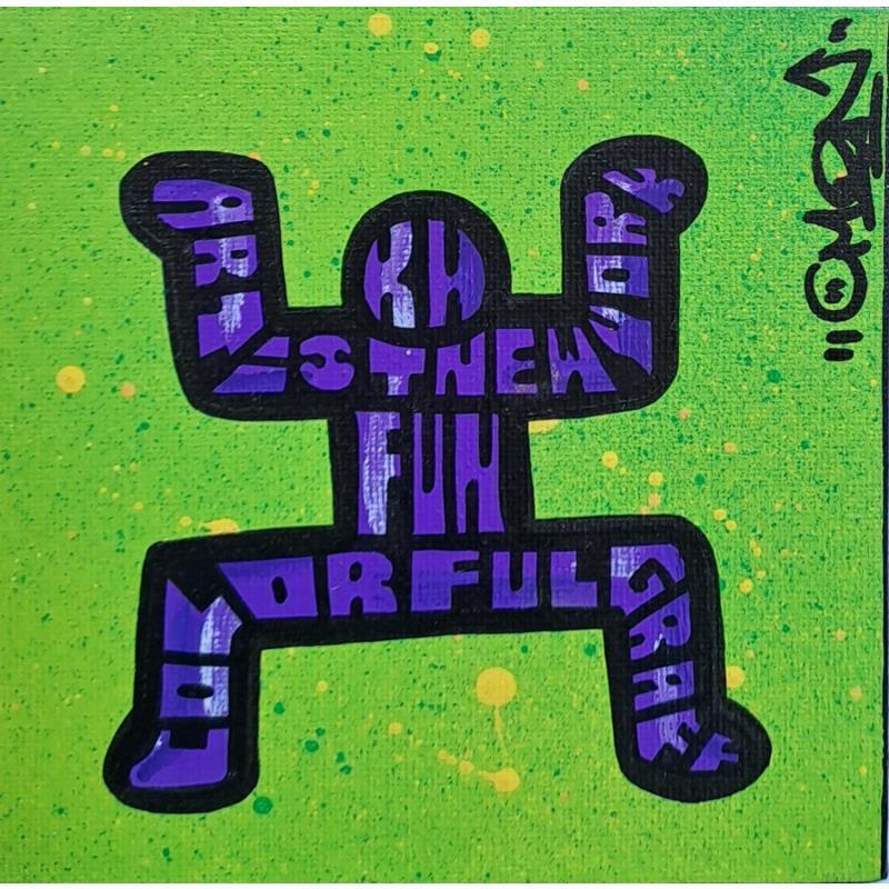 Gemälde Keith Haring Dance 1 von Cmon | Gemälde Pop-Art Pop-Ikonen Graffiti Acryl Posca