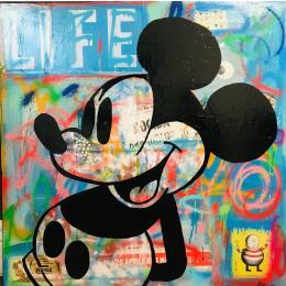 Peinture Mickey pop par Kikayou | Tableau Pop-art Acrylique, Collage, Graffiti Icones Pop