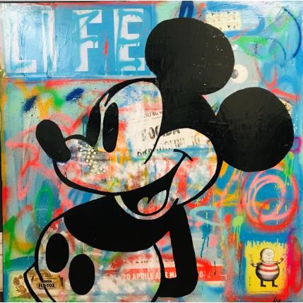 Painting Mickey pop by Kikayou | Painting Pop-art Acrylic, Gluing, Graffiti Pop icons