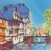 Peinture Strasbourg, Petite France n°198 par Castel Michel | Tableau Figuratif Urbain Acrylique