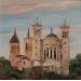 Peinture Fourvière en lumière par Arkady | Tableau Figuratif Huile