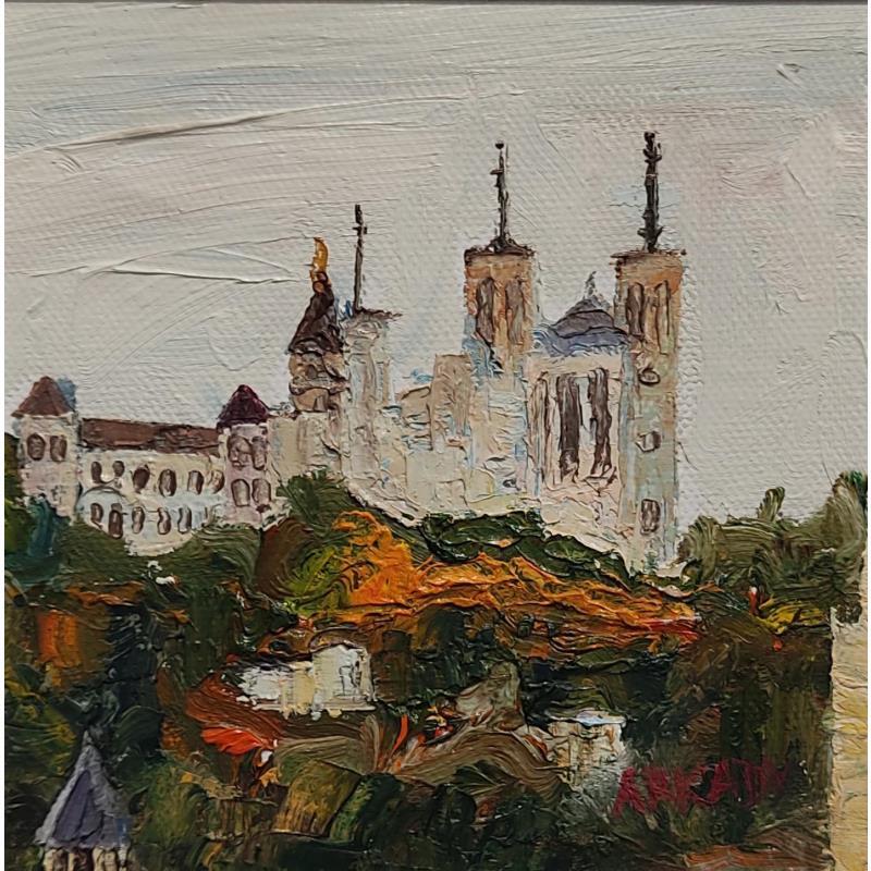 Painting Notre-Dame de Fourvière by Arkady | Painting Figurative Oil