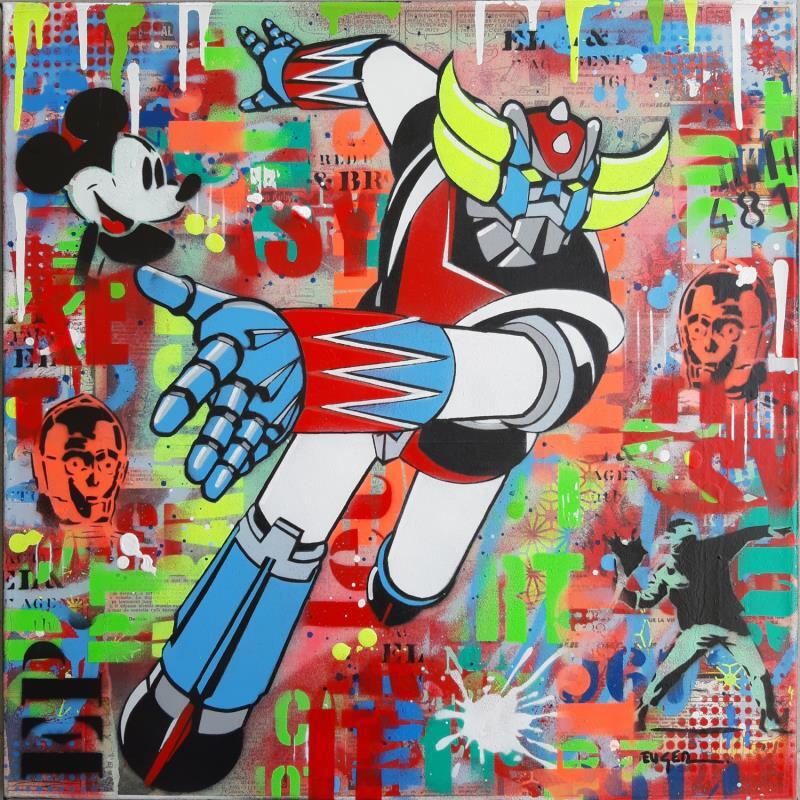 Painting POP ROBOT by Euger Philippe | Painting Pop-art Acrylic, Gluing Pop icons