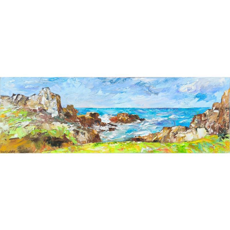 Painting île d'Ouessant by Novokhatska Olga | Painting Figurative Oil Landscapes, Nature