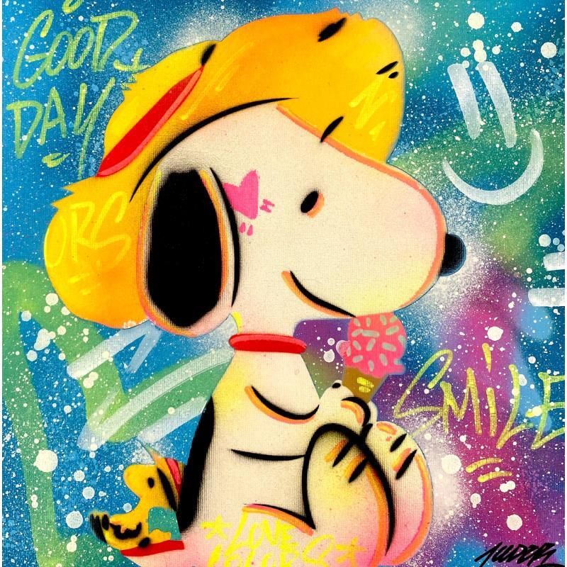 Gemälde SNOOPY PAYSAN von Kedarone | Gemälde Pop-Art Pop-Ikonen Graffiti Acryl