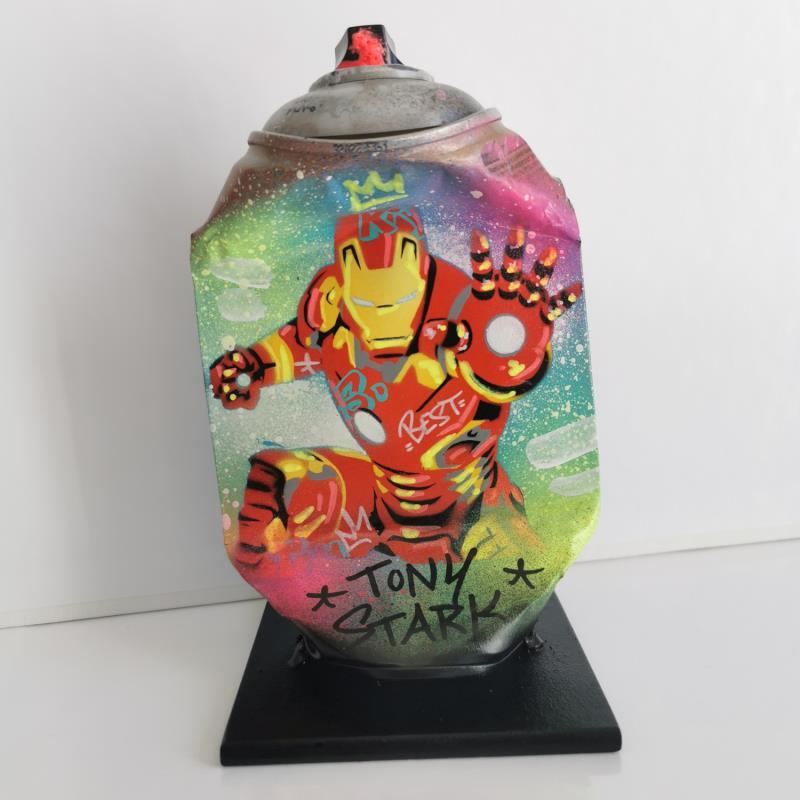Sculpture Tony Stark par Kedarone | Sculpture Pop-art Acrylique, Graffiti Icones Pop